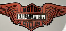 DIE-CUT VINTAGE STYLE ''HARLEY-DAVIDSON'' MOTORCYCLES 4x12 INCH PORCELAIN SIGN picture