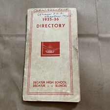 Vintage 1935-36 Decatur High School Directory Book - Decatur Illinois  LOOK  picture
