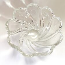 Vintage Twisted Glass 9 Petal Bowl Mid Century Crystal Lead Glass Artglass picture