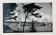 Vintage San Francisco California CA Golden Gate Bridge Trees picture