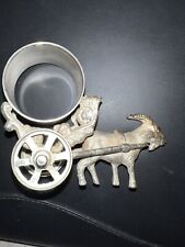 Vintage Collectible Napkin Ring Goat pulling cart silver plate picture