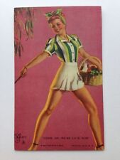 Vintage Pinup Girl Picture Mutoscope Card by Zoe Mozert Were Late Now picture