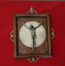 Antique, one of a kind, Stunning Silver Color Metal Corpus of Christ . picture
