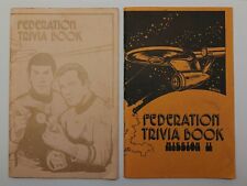 Vintage 1970's Star Trek Federation Trivia & Mission II Books VF 