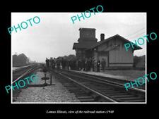 OLD LARGE HISTORIC PHOTO OF LOMAX ILLINOIS THE RAILROAD DEPOT STATION c1940 picture