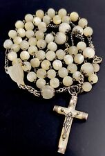 Vintage Catholic Genuine Mother Of Pearl MOP Rosary MOP Crucifix picture