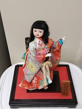 VTG FANTASTIC JAPANESE KIMONO GIRL DOLL ICHIMATSU FIGURINE STATUTE STAND SIGNED picture