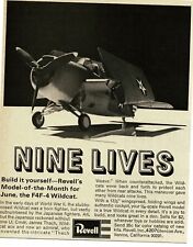 1969 REVELL Model fighter plane kit WWII Grumman F4F-4 Wildcat Vintage Print Ad picture