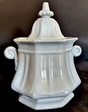 Antique White Ironstone Master Sugar w/ Lid - Marked picture