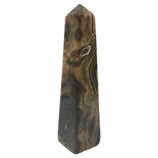Self Standing Polished Chocolate Calcite Crystal Wand Obelisk Tower 1.8 Lb picture