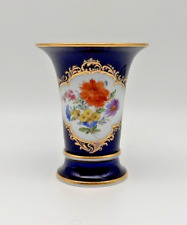 Vintage 1925-1949 Trumpet Form Floral Motif Meissen Porcelain Vase Hand painted picture