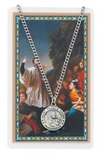 St Francis Xavier Pewter Medal with 24in Chain and Laminated Holy Card Set picture