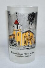 LIBBEY~ Vintage Frosted Tumbler Glass MISSION SANTA CLARA de ASIS, CA (12 Oz) picture