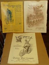 3 Antique Bicycle Ads 1894 & 1895 Columbia & Victor picture