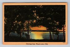Wapakoneta OH-Ohio, Scenic Lakeside Greetings, Antique Vintage Postcard picture