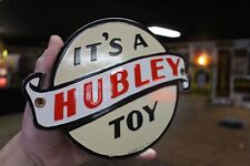 RARE HUBLEY CAST IRON TOYS DEALER PORCELAIN METAL SIGN DOOR STOP TAXI TRUCK CAR picture