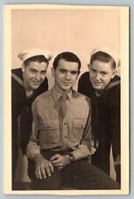 RPPC 1947 Army Camp Rome Italy  Mussolini's Castle Sailors Real Photo Postcard picture