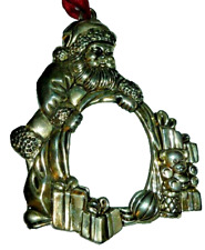 Vintage Gorham Silver Plated Santa Ornament Picture Frame Christmas Ornate FAST picture