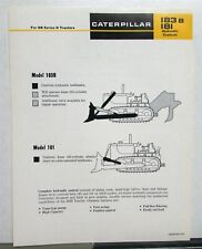 1967 Caterpillar 183B 181 Hydraulic Controls Construction Specs Sales Data Sheet picture