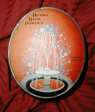 Antique 1920s DUSKA Bath Powder Art Deco Tin LANGLOIS NY Fountain of Flowers picture