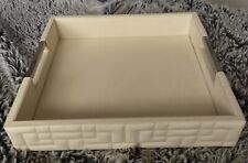 New Global Views Quilted Ivory Leather Tray picture