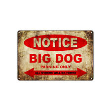 BIG DOG Motorcycles Parking Sign Vintage Retro Metal Decor Art Shop Man Cave Bar picture