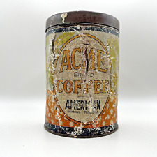 Vintage ACME BRAND COFFEE Advertising Tin w/LID American Stores Co. Philadelphia picture