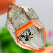 Rare TOP Natural Herkimer diamond crystal  Moving White and black quicksand 3.7G picture