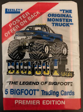1988 Leesley Bigfoot Monster Truck Cards, 1 Sealed Wax PACK, 5 Trading Cards picture