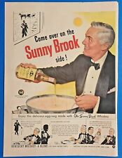 1948 Sunny Brook Kentucky Whiskey, Vtg 1940's Magazine Print Ad Egg-Nog Recipe picture