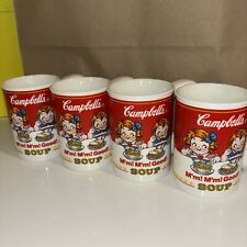 Set Of 4 Vintage Gibson Campbell's Kids Soup Mugs  - 2001- Laddle Handke Design picture