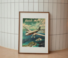 vintage Air Caribe Saint Martin travel poster 24x36 picture