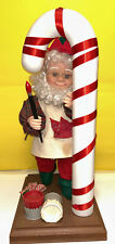 SALE Santas Best Animated Elf Toymaker w/Candy Cane Head & Arm Move 24