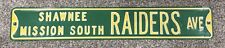 RARE Shawnee Mission South Raiders Metal Street Sign Overland Park, KS 6” X 30” picture