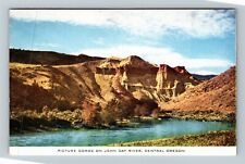 John Day River Central OR-Oregon, Greetings, Scenic Gorge View Vintage Postcard picture