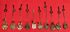 10 India(n) Brass Miniature Love Padlocks w/Iron Keys: ROSE, PATENT, All Work picture