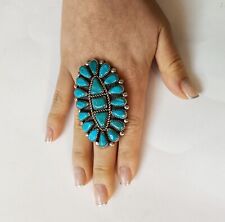 Fine Large vintage handcrafted Native American Navajo Ring Turquoise silver picture