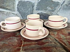 Vintage Set 4 JAC-TAN Vitrified 1950s Jackson China Classic Diner Cups/Saucers picture