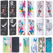 Magnetic Painted Flip Wallet Phone Case for iPhone 15 14 13 12 11 Pro Max XR 8 picture