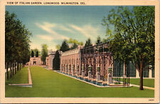 Vtg 1930s View of Italian Garden Longwood Wilmington Delaware DE Unused Postcard picture