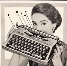 1955 Hermes Rocket Typewriter Print Ad Woman Holding Up picture
