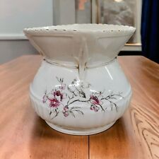 Antique Burgess & Campbell Large Spittoon Cuspidor Vase Porcelain Pink Flowers picture