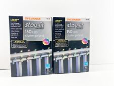 SYLVANIA STAY-LIT 9ft LED MULTI CLUSTER GARLAND LIGHTS - NEW picture