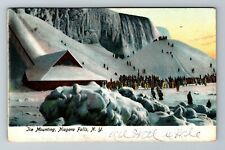 Niagara Falls NY-New York, Ice Mounting, Scenic Winter Scene, Vintage Postcard picture