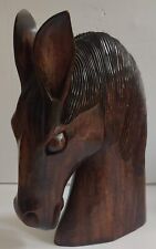 Vintage Carved Wood Horse Mid Century Modern Bust 12