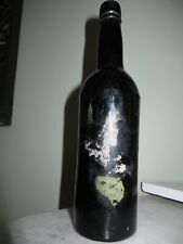 Antique Pale Ale Bottle Dark Olive Green Applied Top Iron Pontil 1800'S Cylnder  picture