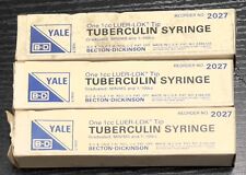 Lot of 3 B-D Yale 1cc Tuberculin Syringe # 2027 Luer-Loc Tip Made In USA picture