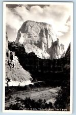 Zion National Park Utah UT Postcard RPPC Photo Great White Throne c1930's picture