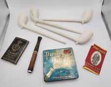 Vintage Antique Collectible Tobacciana Lot Pipes Tin Papers R.J. Reynolds Piper picture