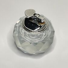 Vintage Swank Japan Cut Clear Crystal Table Lighter Mid Century Modern picture